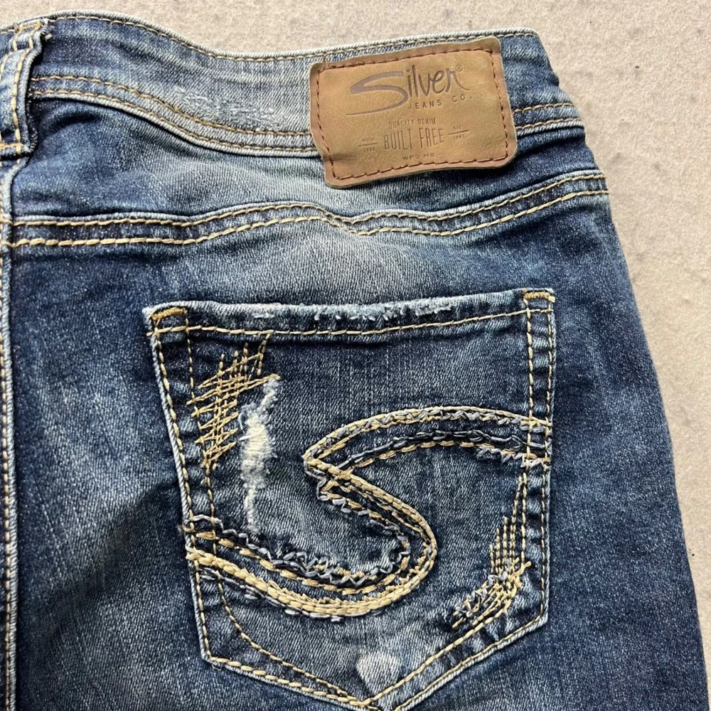 Silver Jeans Co Boyfriend Distressed Blue Super Stretch Denim Jeans W29 L25 1411